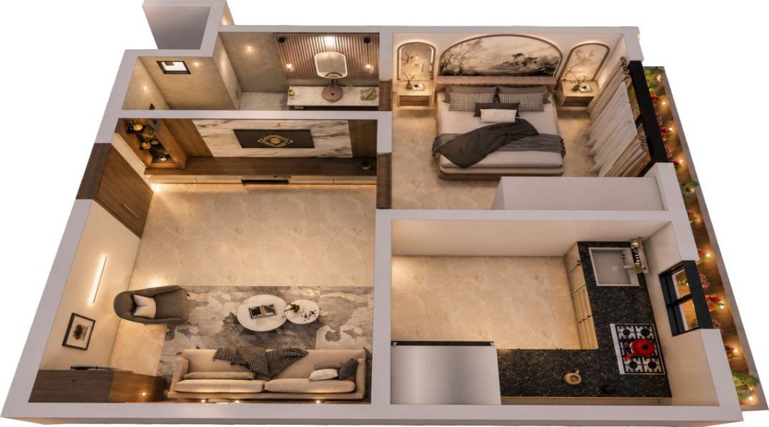 17 Insignia - 1 BHK,Pan Card Club Road